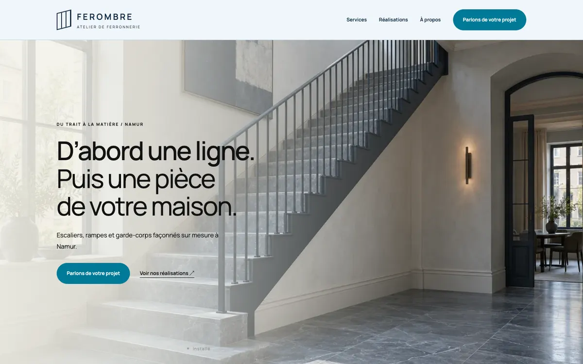 Site Atelier Ferombre, version ordinateur
