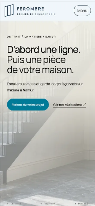 Site Atelier Ferombre, version mobile
