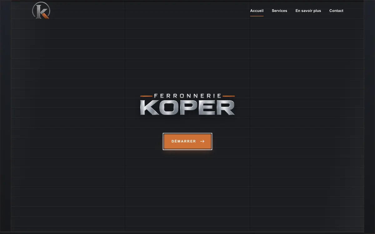 Site Ferronnerie Koper, version ordinateur