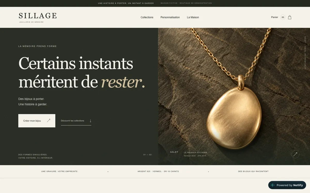 Site Sillage, version ordinateur