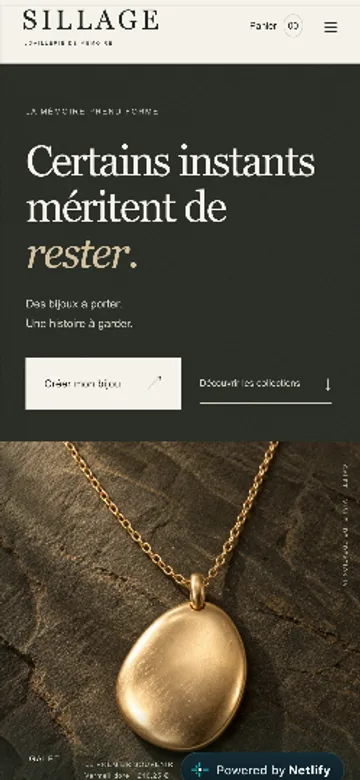 Site Sillage, version mobile