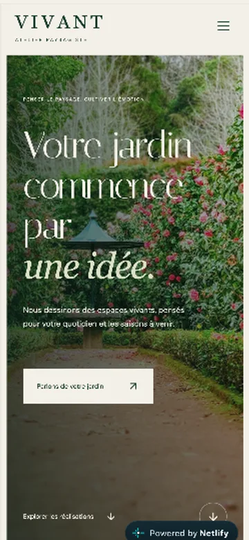 Site Vivant, version mobile