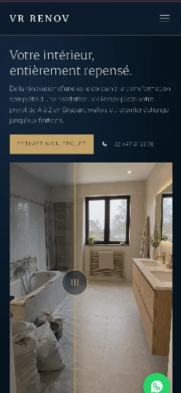 Site VR Rénov, version mobile