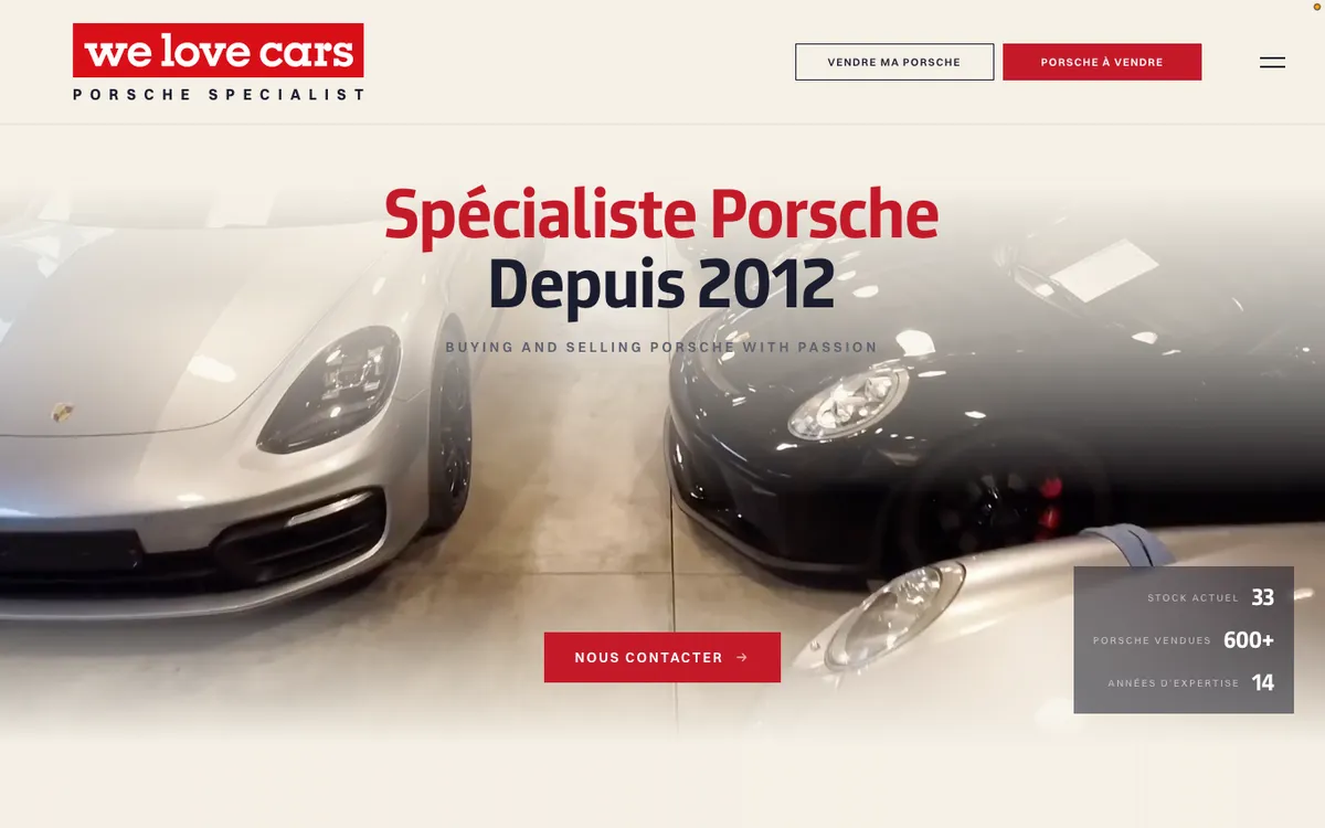 Site We Love Cars, version ordinateur