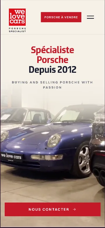 Site We Love Cars, version mobile